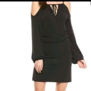 Michael Kors black cold shoulder dress